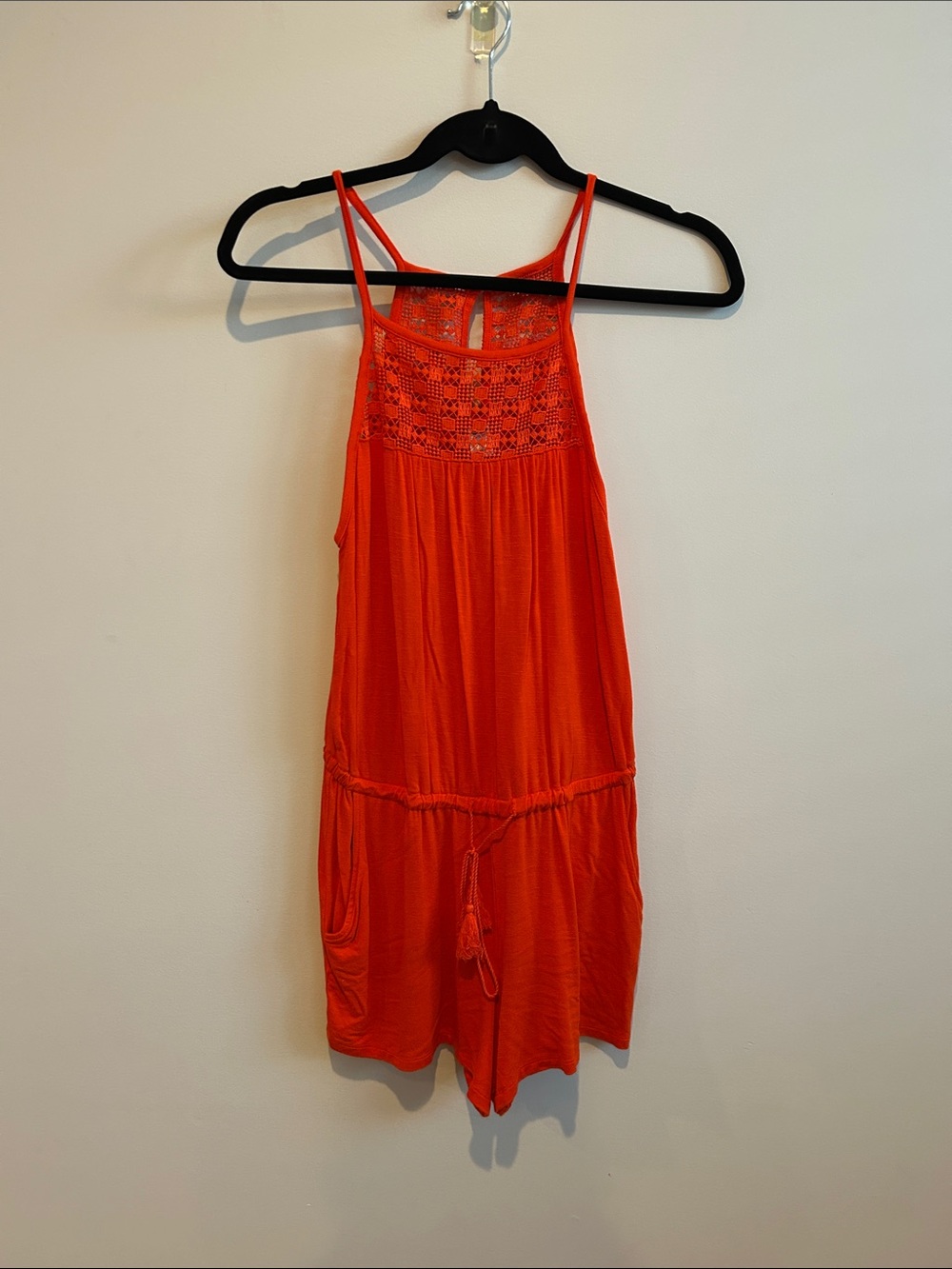 Old Navy Orange Crochet-Yoke Romper